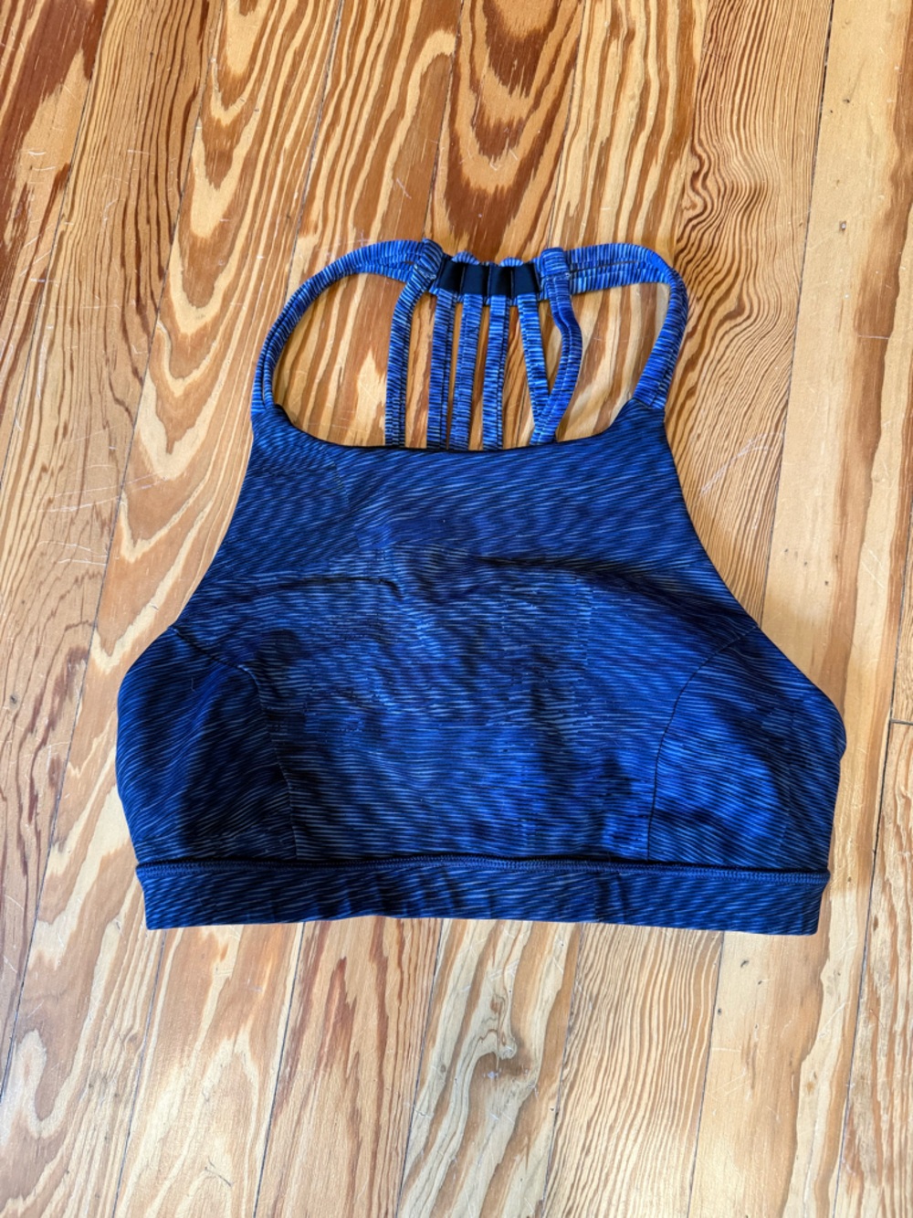 Lululemon High-Neck Strappy Sports Bra in Deep Blue